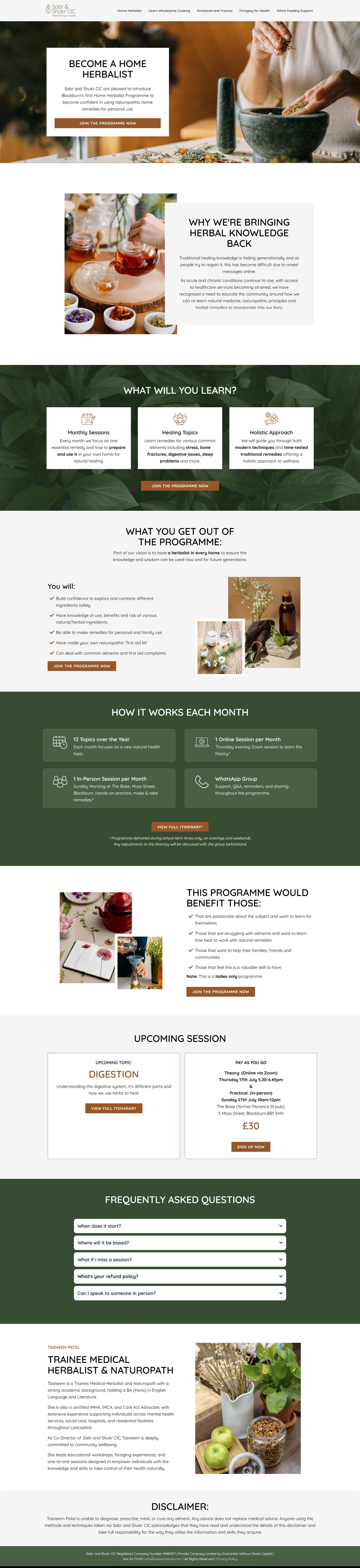 Herbalist Programme Enrolment Site
