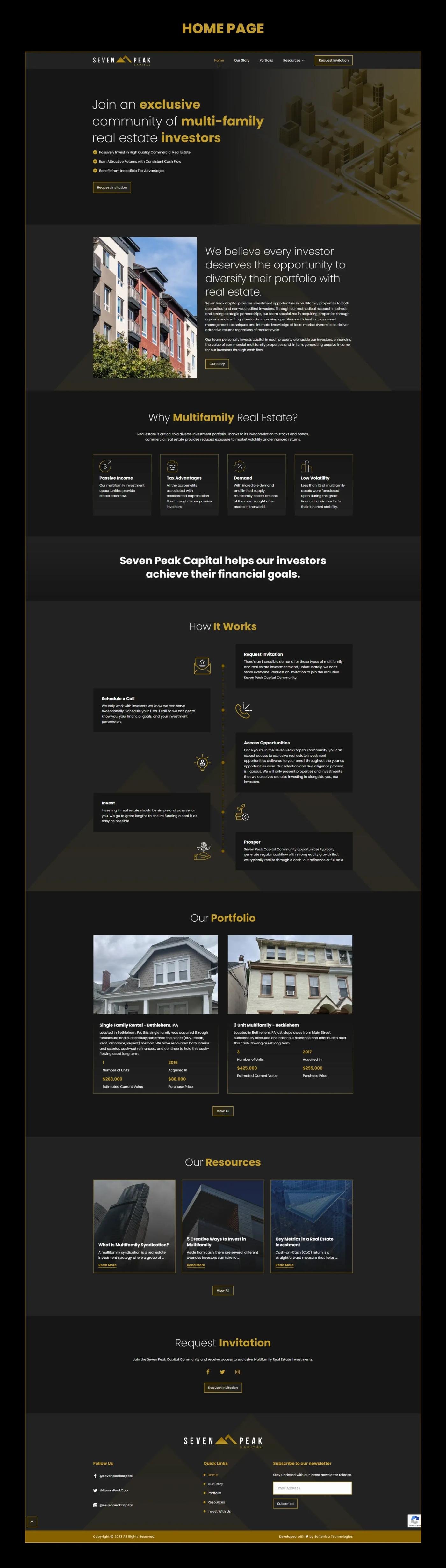 Invitation-Only Site for a Multifamily Investment Firm