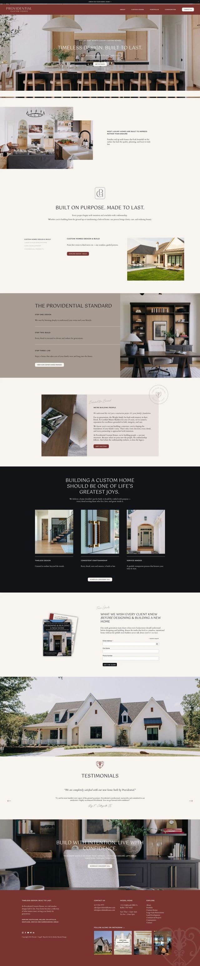 Editorial Brand Site for a Luxury Custom Home Builder