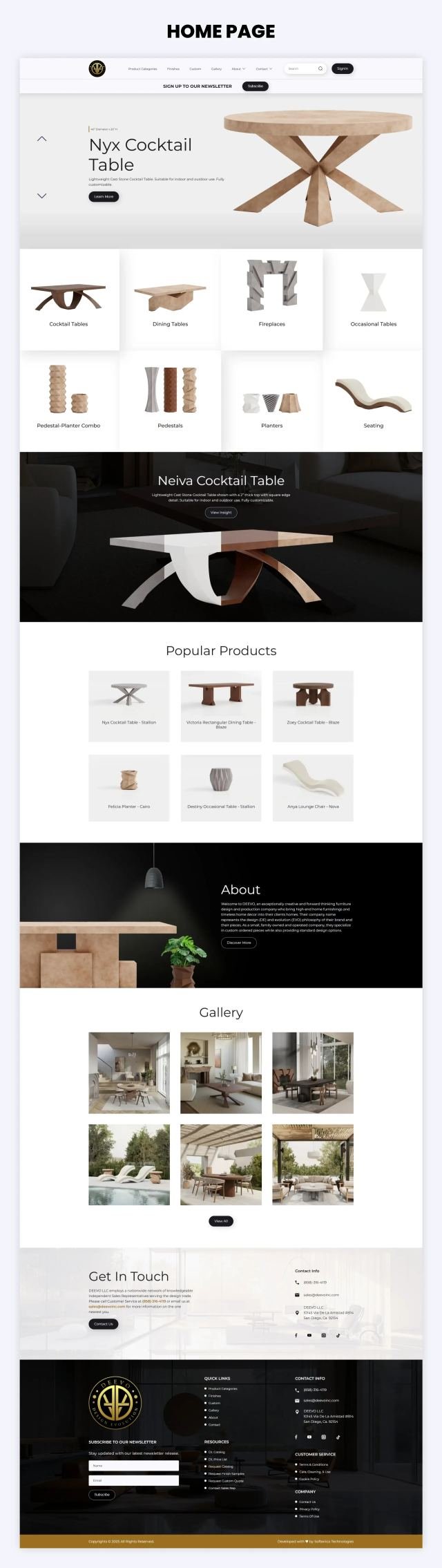 Trade Furniture Catalogue with a Dealer Ordering Layer