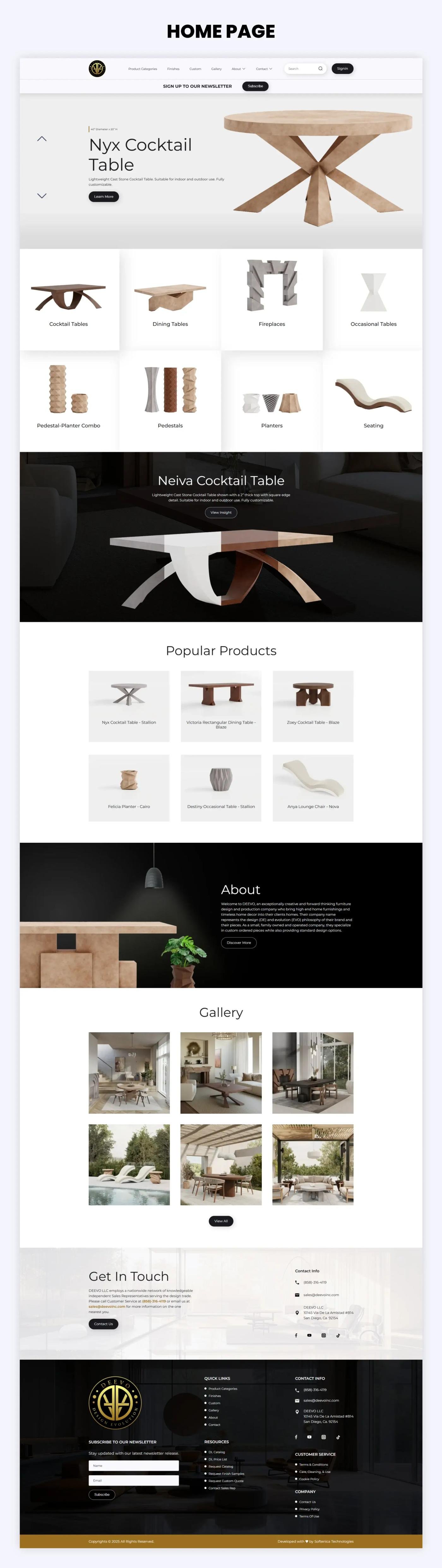 Trade Furniture Catalogue with a Dealer Ordering Layer
